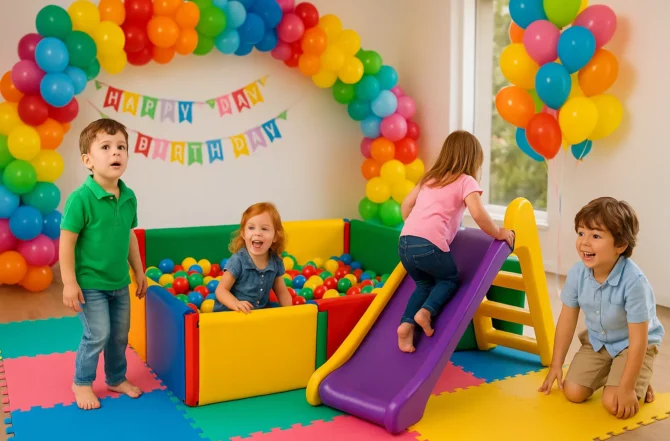 Espaço Para Brinquedos (Piscina De Bolinhas, Escorregador, Etc.)